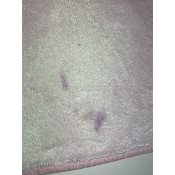 Carters Pink Bunny Baby Blanket Plush Fleece Rabbit Flowers Butterfly *READ* - Picture 4 of 8